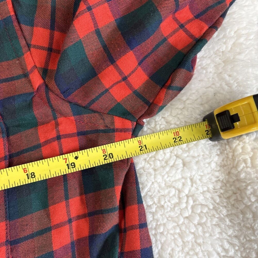 1950s Vintage McGregor Sportswear Flannel Plaid Shirt Red Mens Medium - Picture 5 of 5
